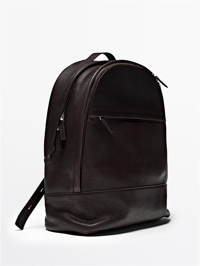 Leather Backpack — Brown