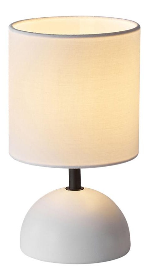 Dome-Base Table Lamp — Black Stem, White Shade