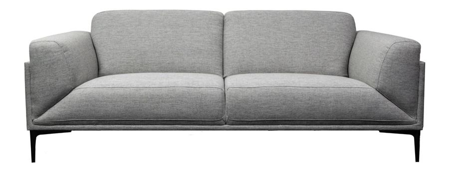 Fabric 2-Seater Sofa — Light Grey