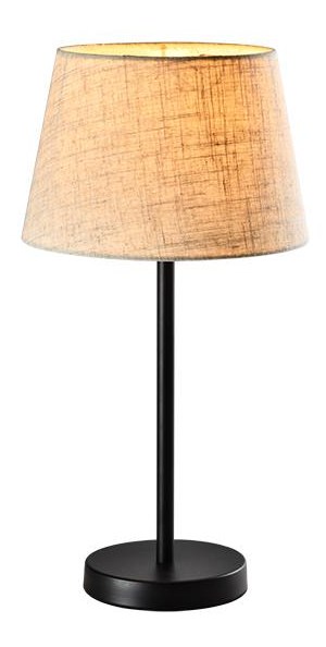 Stick-Base Table Lamp — Black with Linen Shade